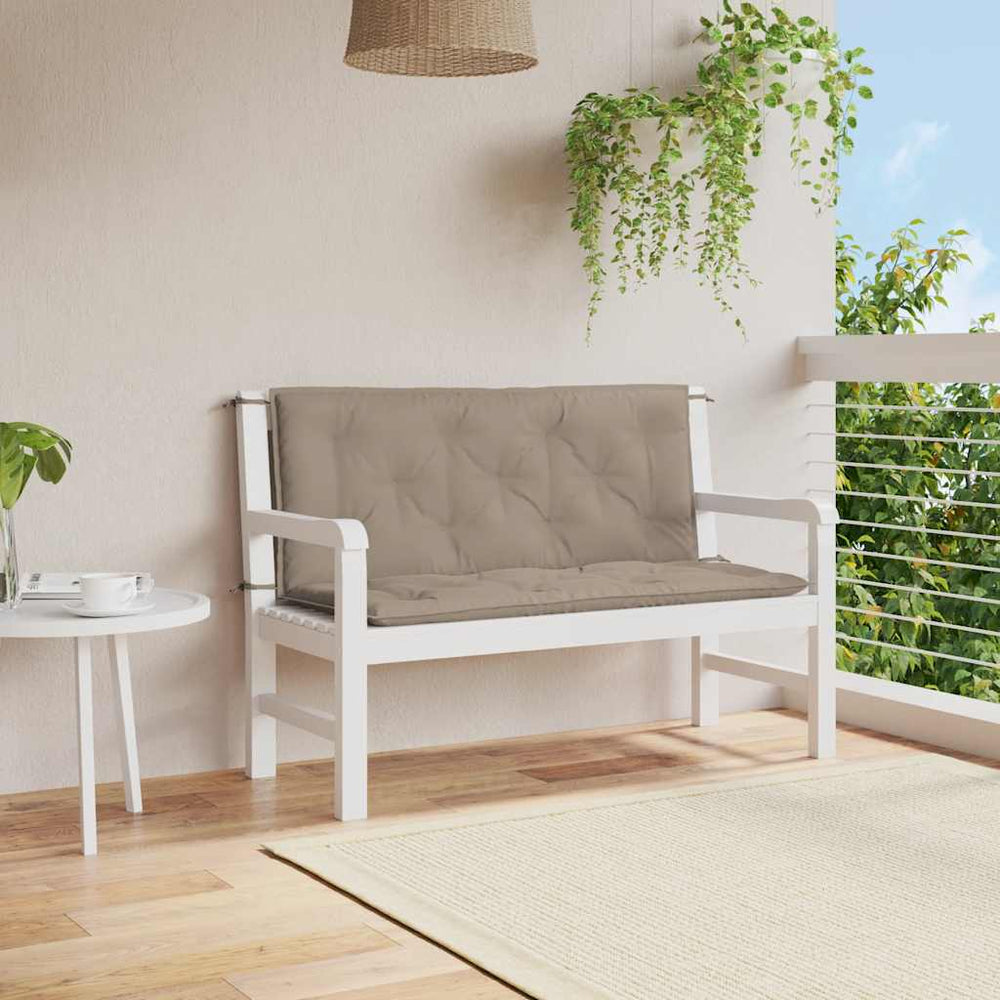 vidaXL Coussin de banc de jardin taupe 120x(50+50)x7 cm en tissu Oxford