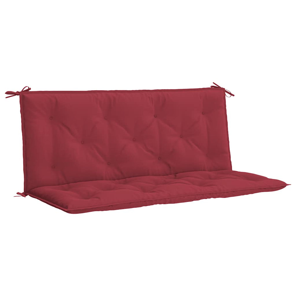 vidaXL Coussin de banc de jardin bordeaux 120x(50+50)x7 cm en tissu Oxford