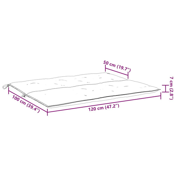 Gartenbank-Auflage Weinrot 120x(50+50)x7 cm Oxford-Gewebe