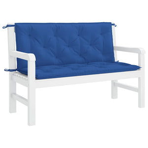 vidaXL Coussin de banc de jardin bleu 120x(50+50)x7 cm tissu Oxford