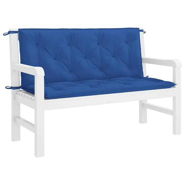 vidaXL Coussin de banc de jardin bleu 120x(50+50)x7 cm tissu Oxford