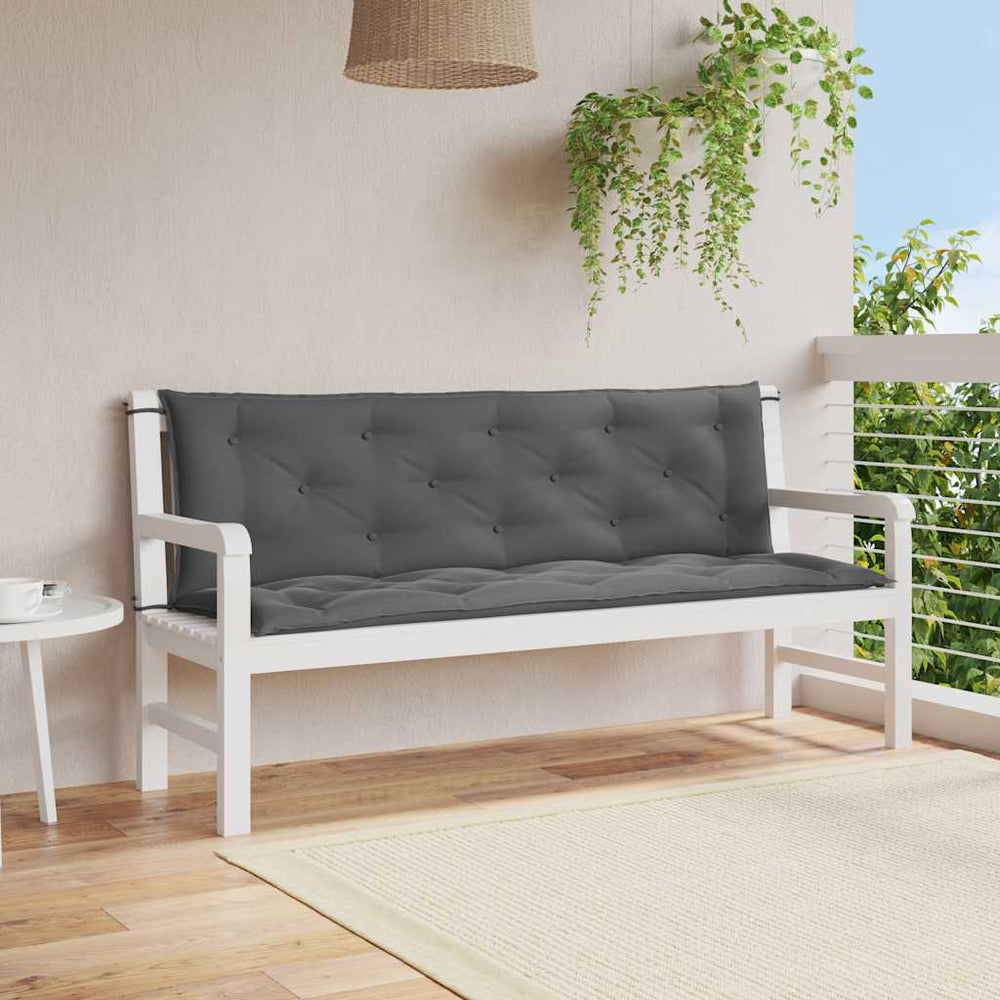 vidaXL Coussin de banc de jardin anthracite 150x(50+50)x7 cm tissu Oxford