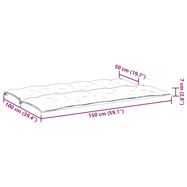 Gartenbank-Auflage Grau 150x(50+50)x7 cm Oxford-Gewebe