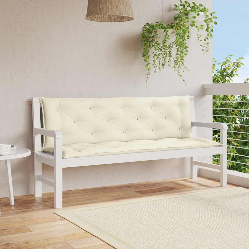 vidaXL Coussin de banc de jardin Crème 150x(50+50)x7 cm Tissu Oxford