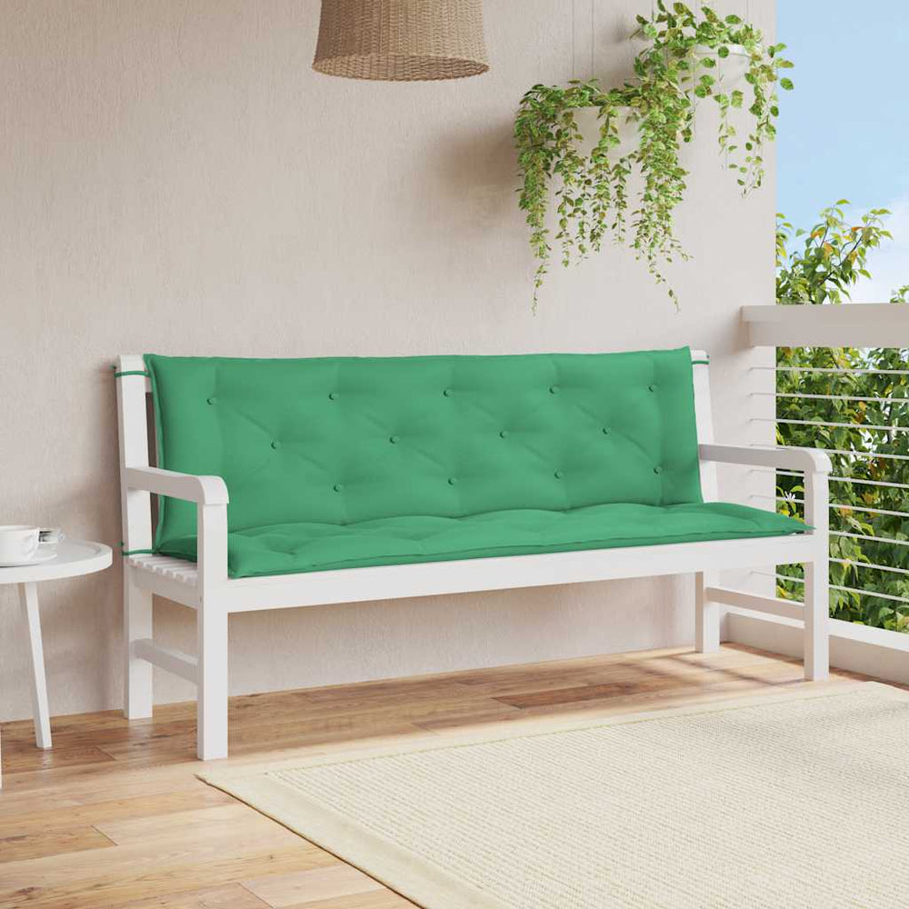 vidaXL Coussin de banc de jardin Vert 150x(50+50)x7 cm Tissu Oxford