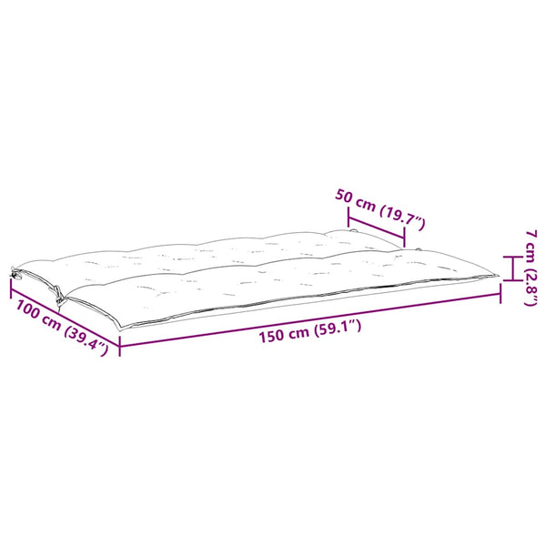 Gartenbank-Auflage Rot 150x(50+50)x7 cm Oxford-Gewebe