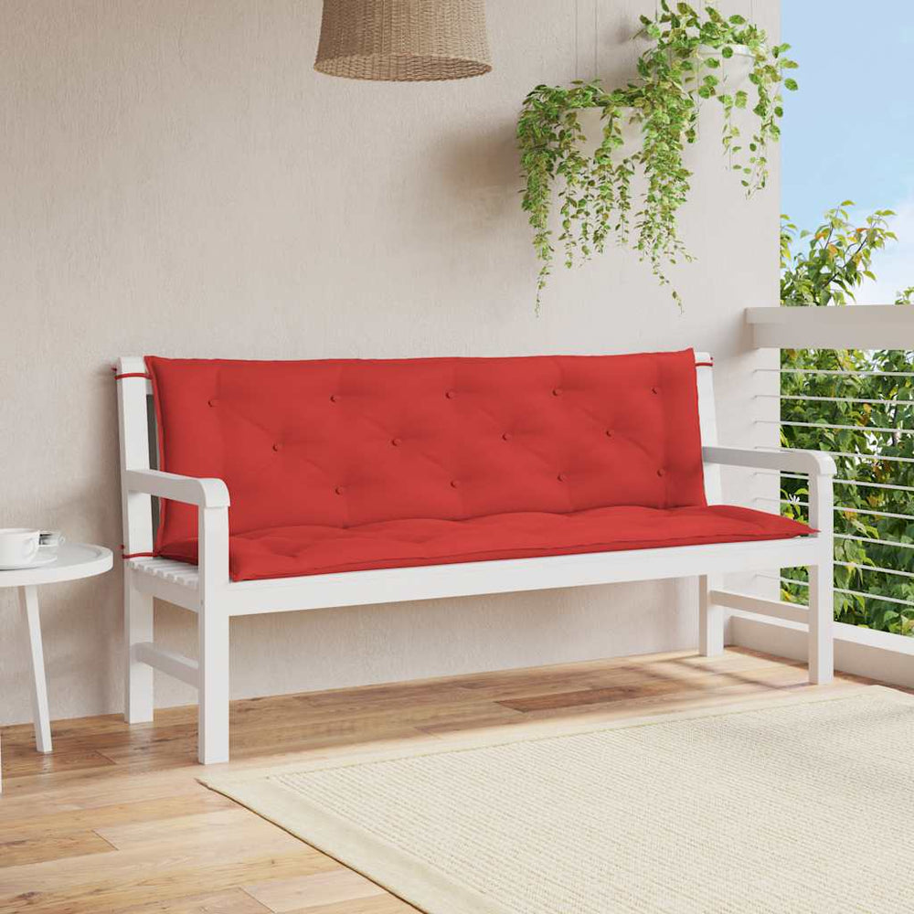 vidaXL Coussin de banc de jardin rouge 150x(50+50)x7 cm tissu Oxford