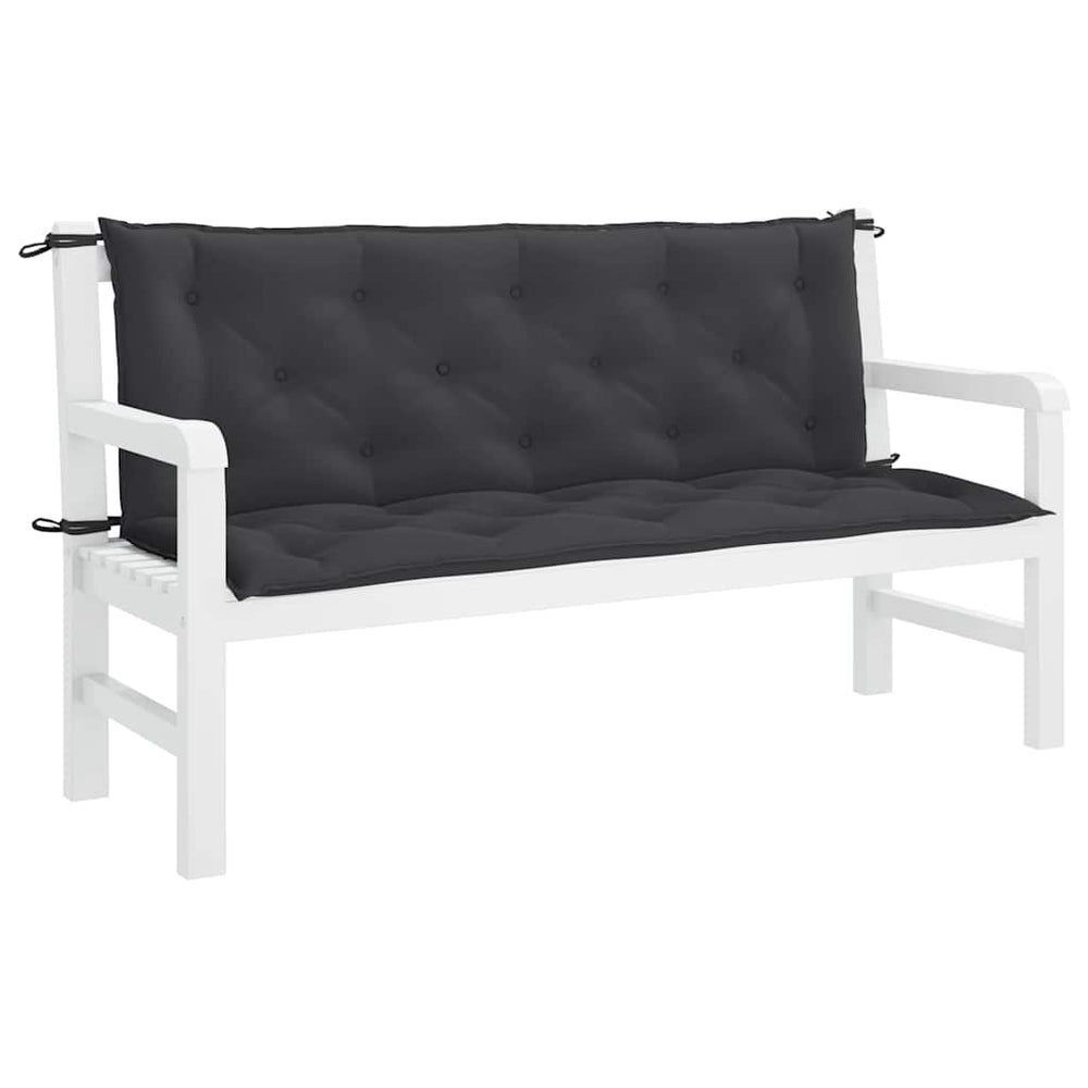 vidaXL Coussin de banc de jardin noir 150x(50+50)x7 cm en tissu Oxford