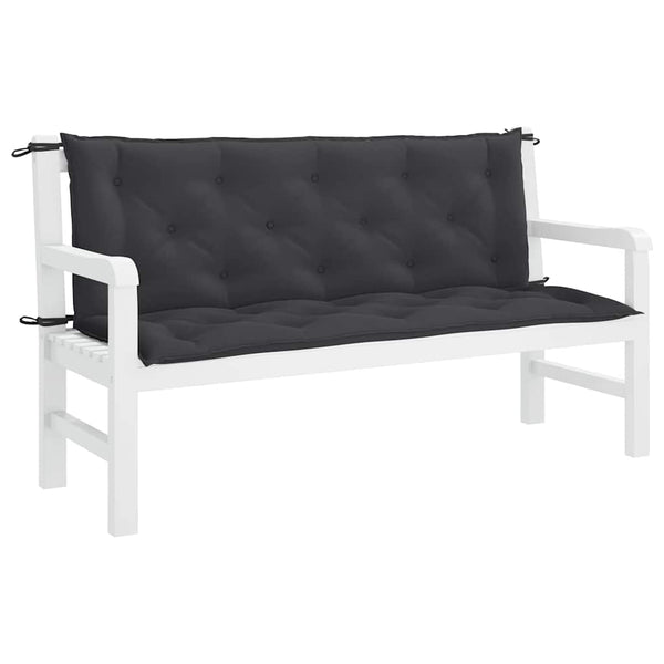 Gartenbank-Auflage Schwarz 150x(50+50)x7 cm Oxford-Gewebe