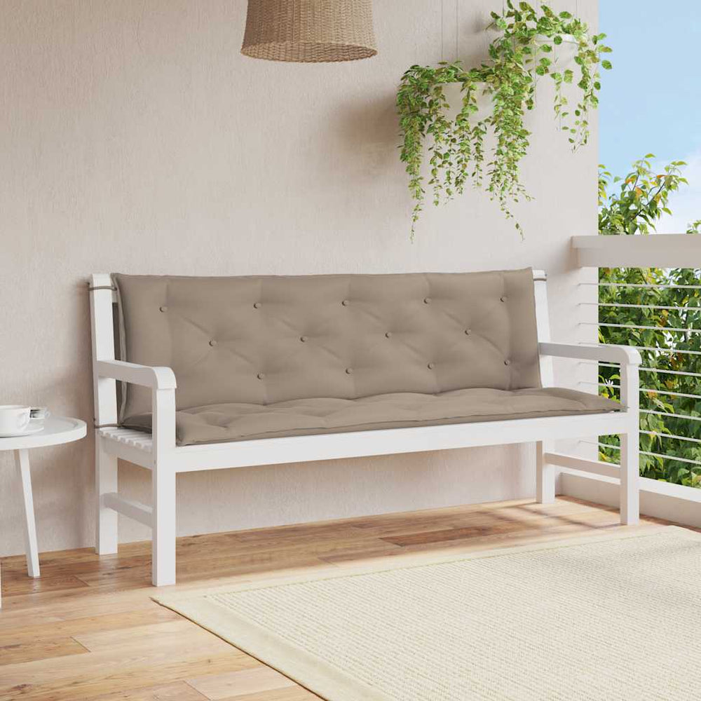 vidaXL Coussin pour banc de jardin Taupe 150x(50+50)x7 cm Tissu Oxford