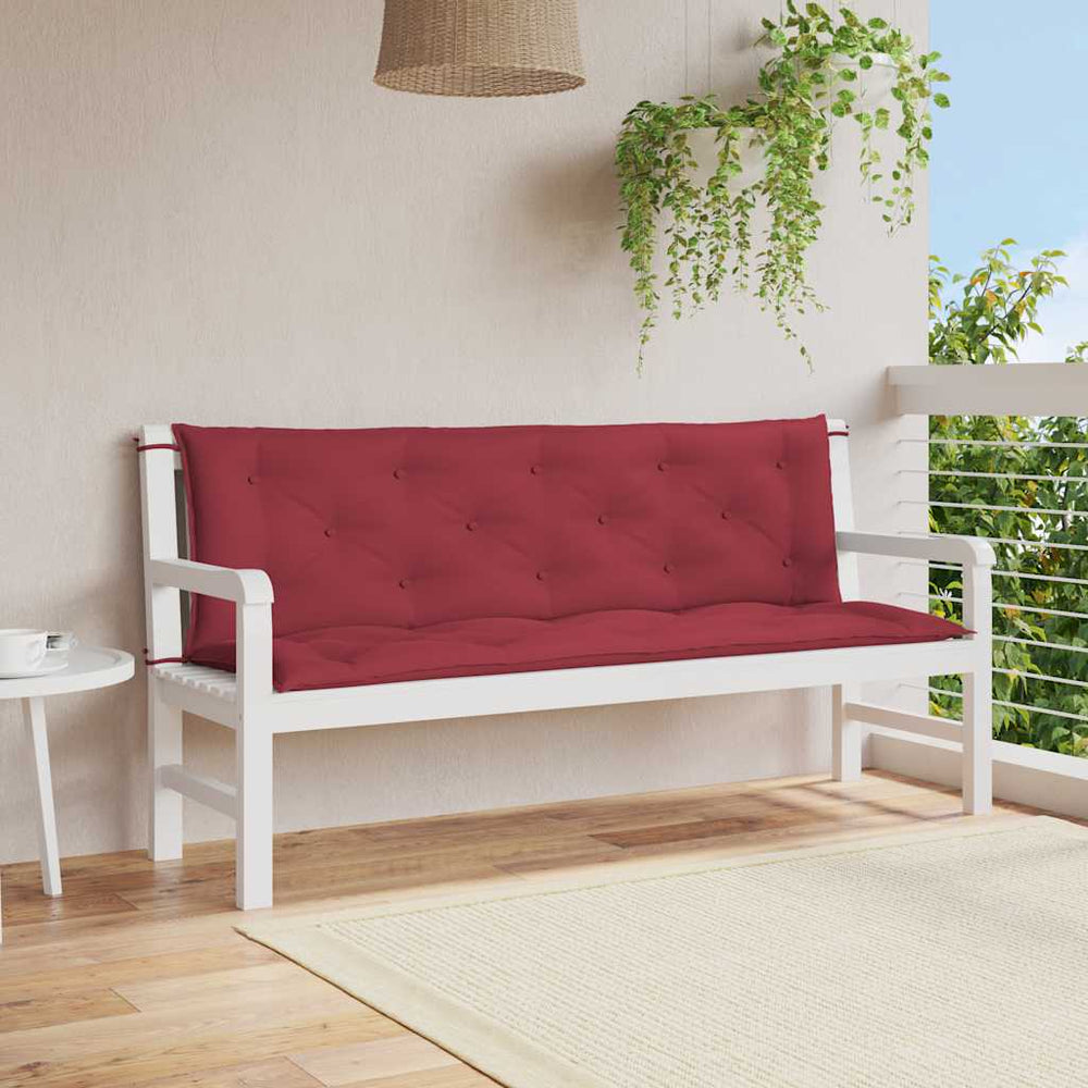vidaXL Coussin de banc de jardin bordeaux 150x(50+50)x7 cm tissu Oxford