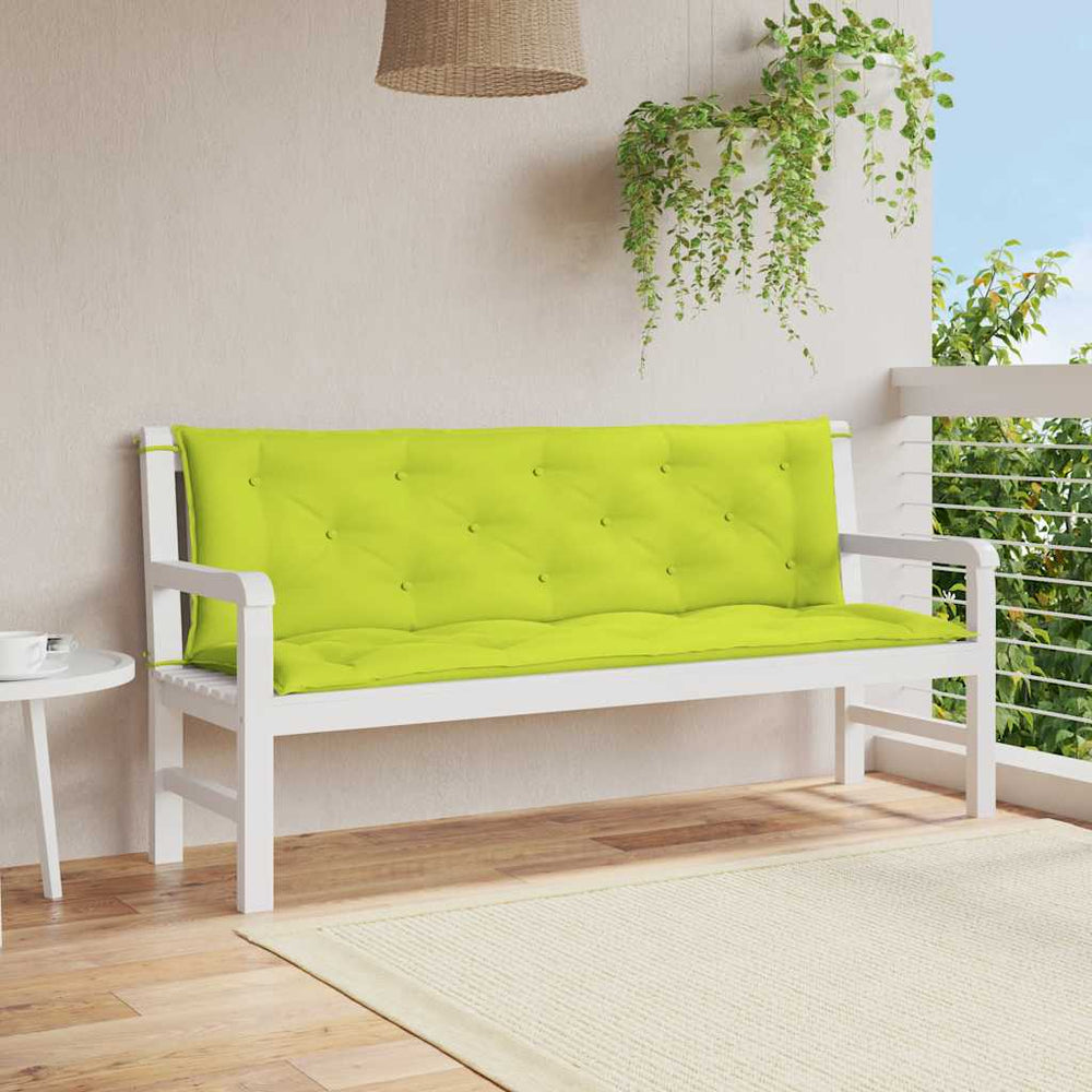 vidaXL Coussin de banc de jardin vert clair 150x(50+50)x7 cm tissu Oxford