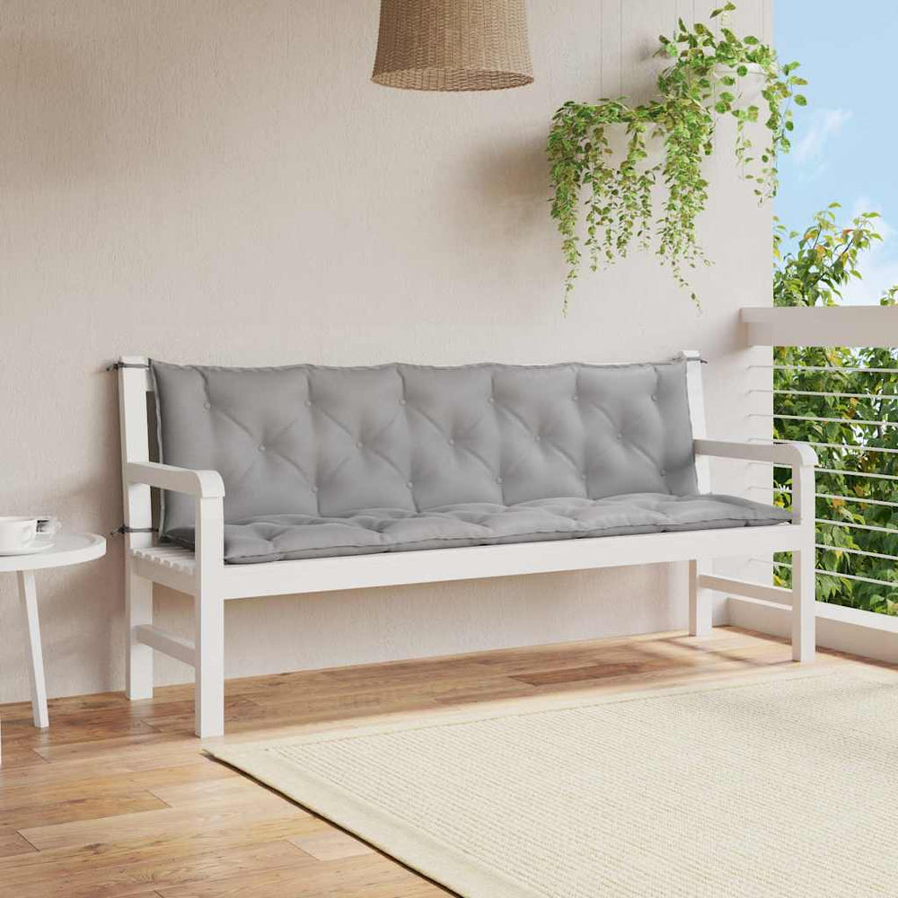 vidaXL Coussin de banc de jardin gris 180x(50+50)x7 cm en tissu Oxford