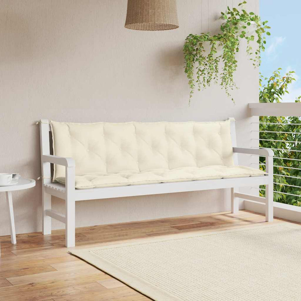 vidaXL Coussin de banc de jardin crème 180x(50+50)x7 cm tissu Oxford