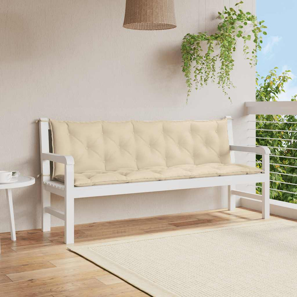 vidaXL Coussin de banc de jardin beige 180x(50+50)x7 cm en tissu Oxford