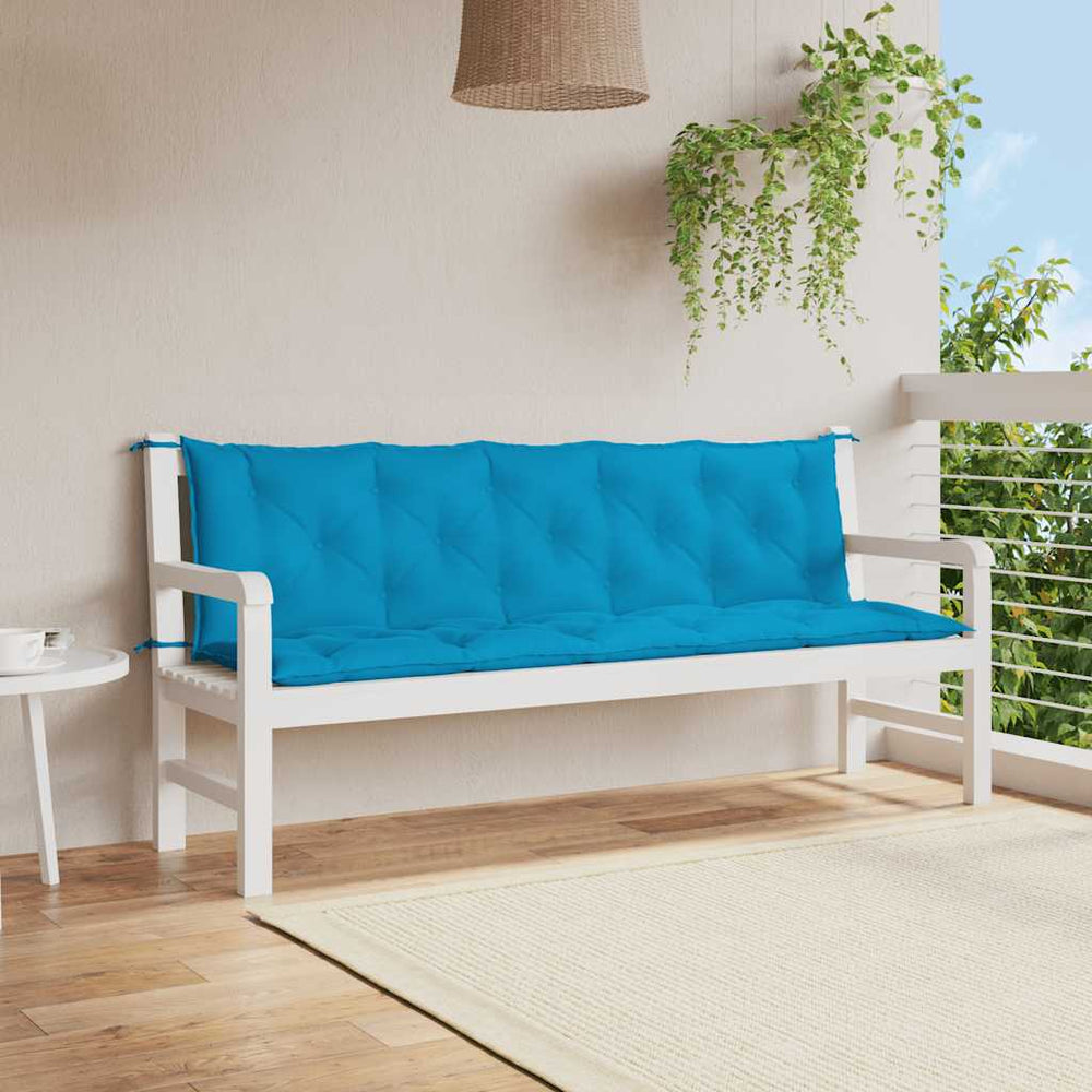 vidaXL Coussin de banc de jardin bleu clair 180x(50+50)x7 cm en tissu Oxford