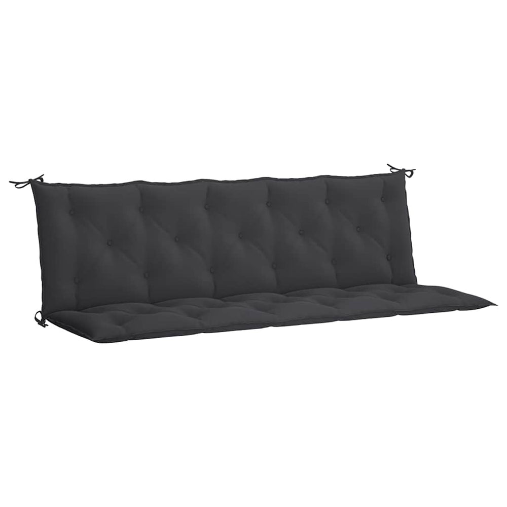 vidaXL Coussin de banc de jardin noir 180x(50+50)x7 cm tissu Oxford
