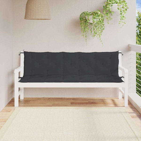 Gartenbank-Auflage Schwarz 180x(50+50)x7 cm Oxford-Gewebe