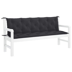 Gartenbank-Auflage Schwarz 180x(50+50)x7 cm Oxford-Gewebe