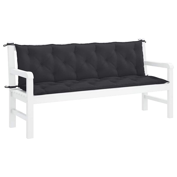 Gartenbank-Auflage Schwarz 180x(50+50)x7 cm Oxford-Gewebe