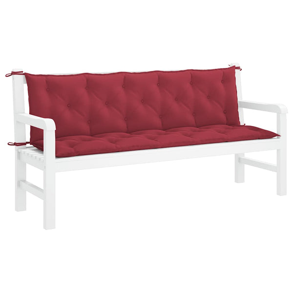 vidaXL Coussin de banc de jardin bordeaux 180x(50+50)x7 cm tissu Oxford