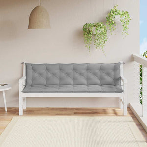 Gartenbank-Auflage Grau 200x(50+50)x7 cm Oxford-Gewebe