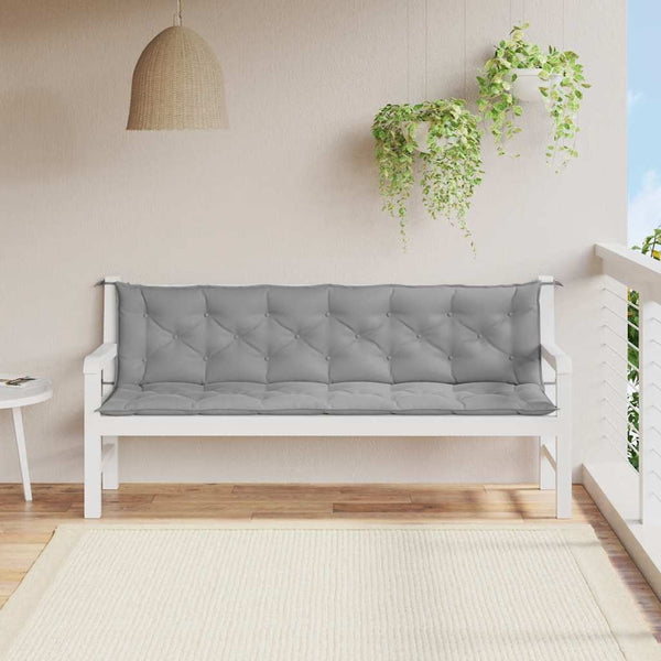 Gartenbank-Auflage Grau 200x(50+50)x7 cm Oxford-Gewebe