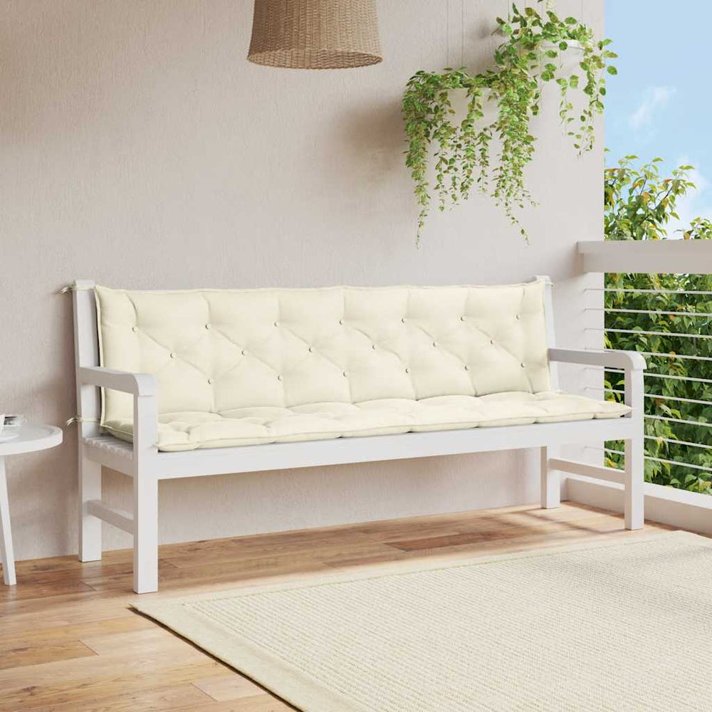 vidaXL Coussin de banc de jardin Crème 200x(50+50)x7 cm Tissu Oxford