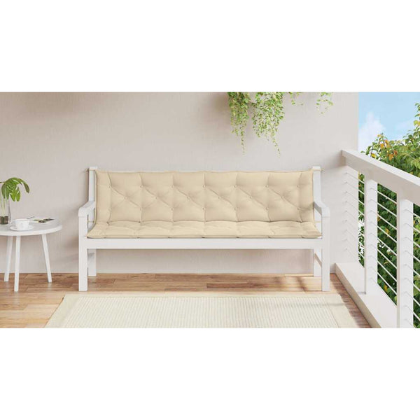 Gartenbank-Auflage Beige 200x(50+50)x7 cm Oxford-Gewebe