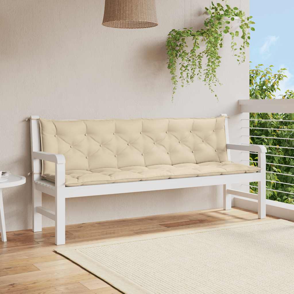 Gartenbank-Auflage Beige 200x(50+50)x7 cm Oxford-Gewebe