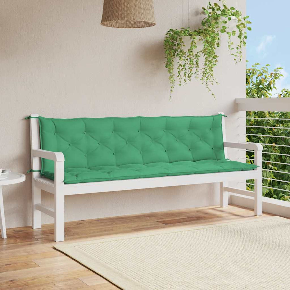 vidaXL Coussin de banc de jardin vert 200x(50+50)x7 cm en tissu Oxford