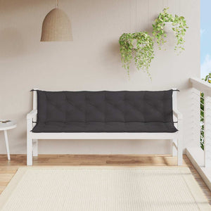 Gartenbank-Auflage Schwarz 200x(50+50)x7 cm Oxford-Gewebe