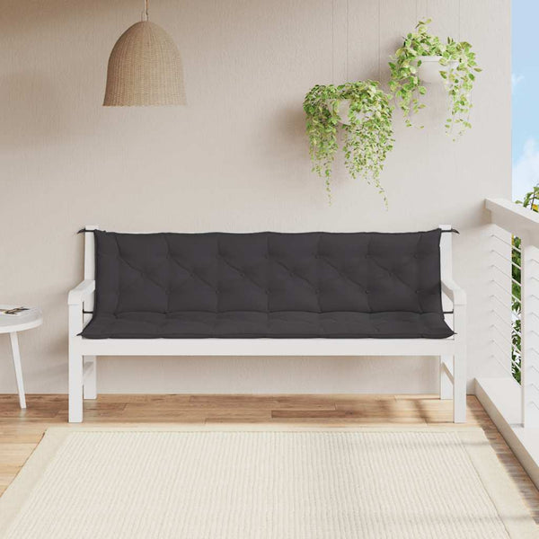 Gartenbank-Auflage Schwarz 200x(50+50)x7 cm Oxford-Gewebe