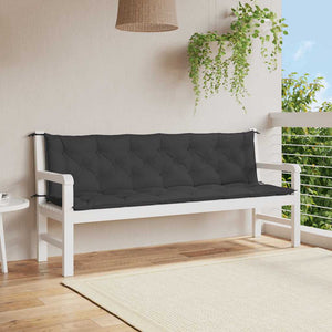 Gartenbank-Auflage Schwarz 200x(50+50)x7 cm Oxford-Gewebe
