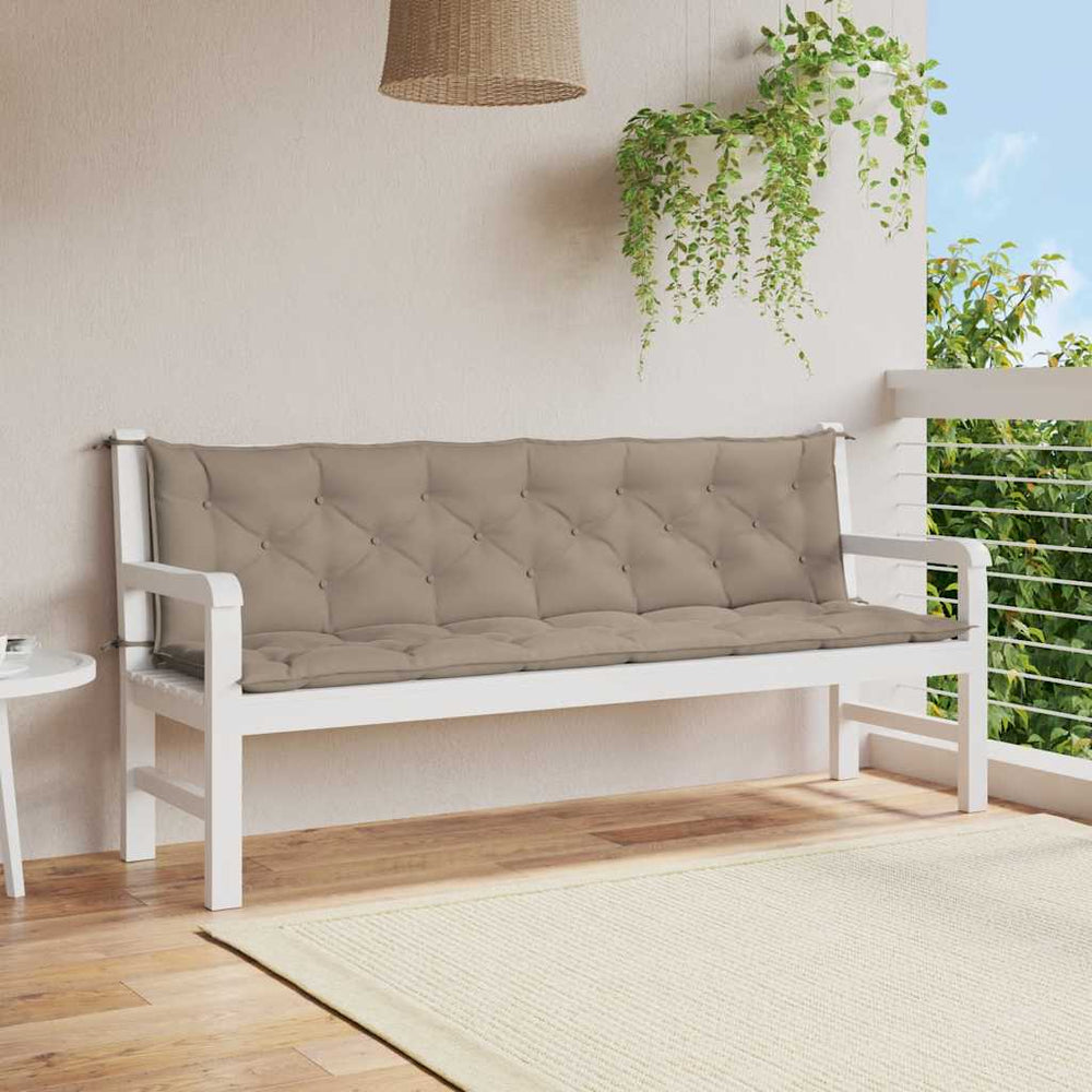 vidaXL Coussin de banc de jardin taupe 200x(50+50)x7 cm tissu Oxford