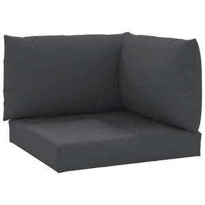 Palettenkissen 3-tlg. Schwarz Oxford-Gewebe