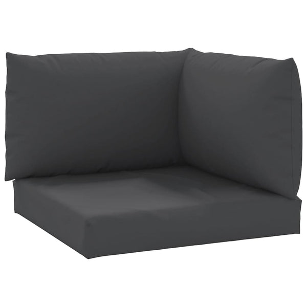 Palettenkissen 3-tlg. Schwarz Oxford-Gewebe