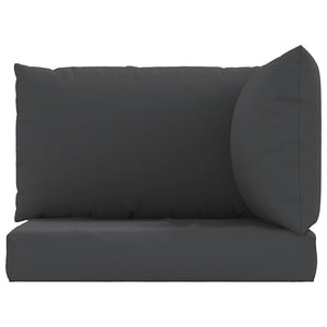 Palettenkissen 3-tlg. Schwarz Oxford-Gewebe
