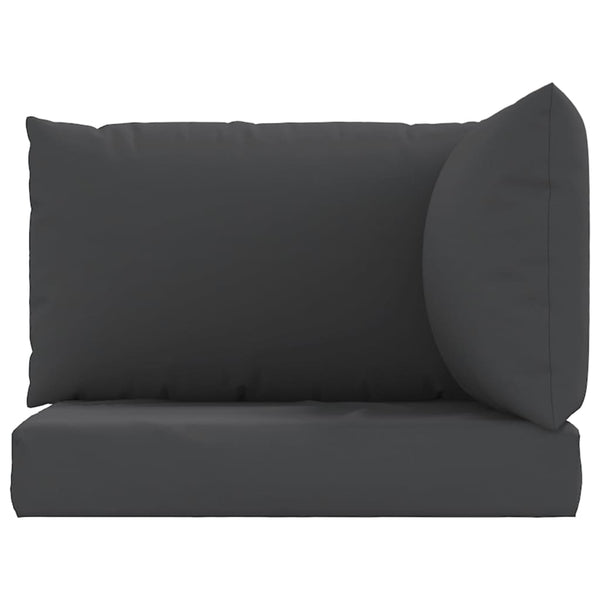 Palettenkissen 3-tlg. Schwarz Oxford-Gewebe