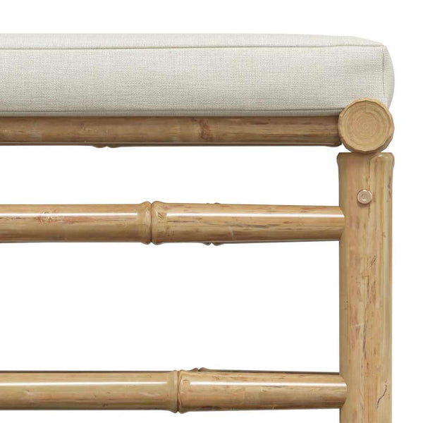 3-tlg. Garten-Lounge-Set mit Kissen Bambus