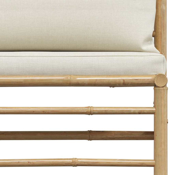 3-tlg. Garten-Lounge-Set mit Kissen Bambus