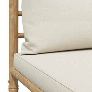 3-tlg. Garten-Lounge-Set mit Kissen Bambus