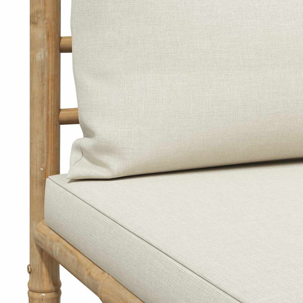 3-tlg. Garten-Lounge-Set mit Kissen Bambus
