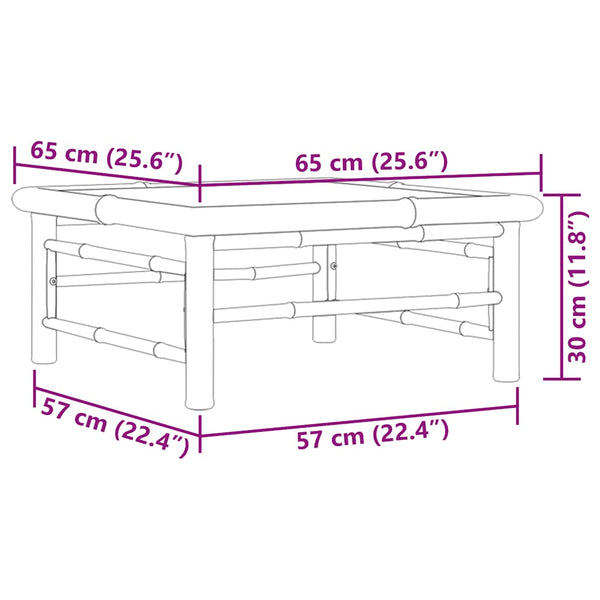 Gartentisch 65x65x30 cm Bambus