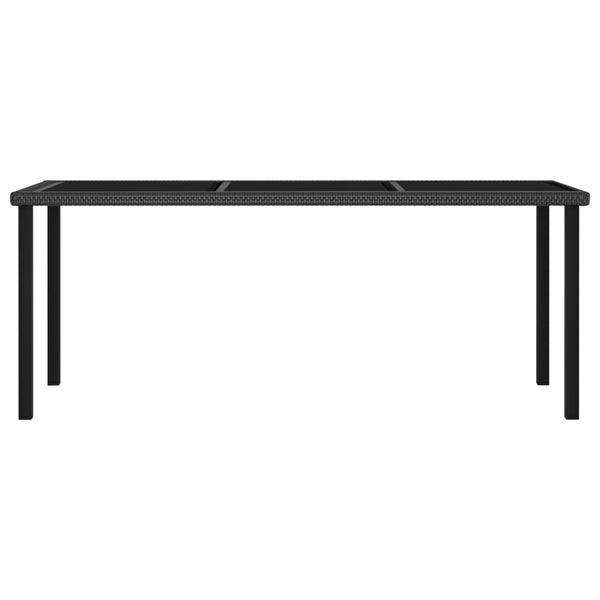 Garten-Esstisch Schwarz 180x70x73 cm Poly Rattan