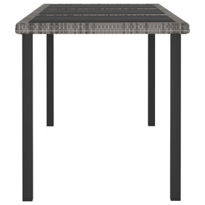 Garten-Esstisch Grau 180x70x73 cm Poly Rattan