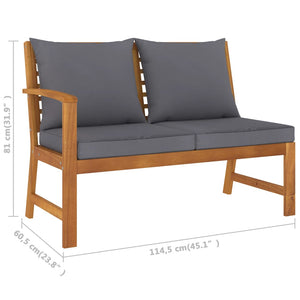vidaXL Salon de jardin 5 pièces avec coussins Bois d'acacia massif