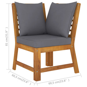 vidaXL Ensemble de salon de jardin 4 pcs avec coussins Bois d'acacia massif