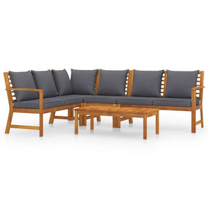 vidaXL Salon de jardin 5 pièces avec coussins Bois d'acacia massif