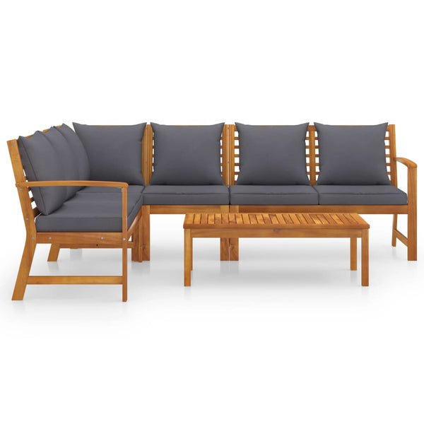 vidaXL Salon de jardin 5 pièces avec coussins Bois d'acacia massif